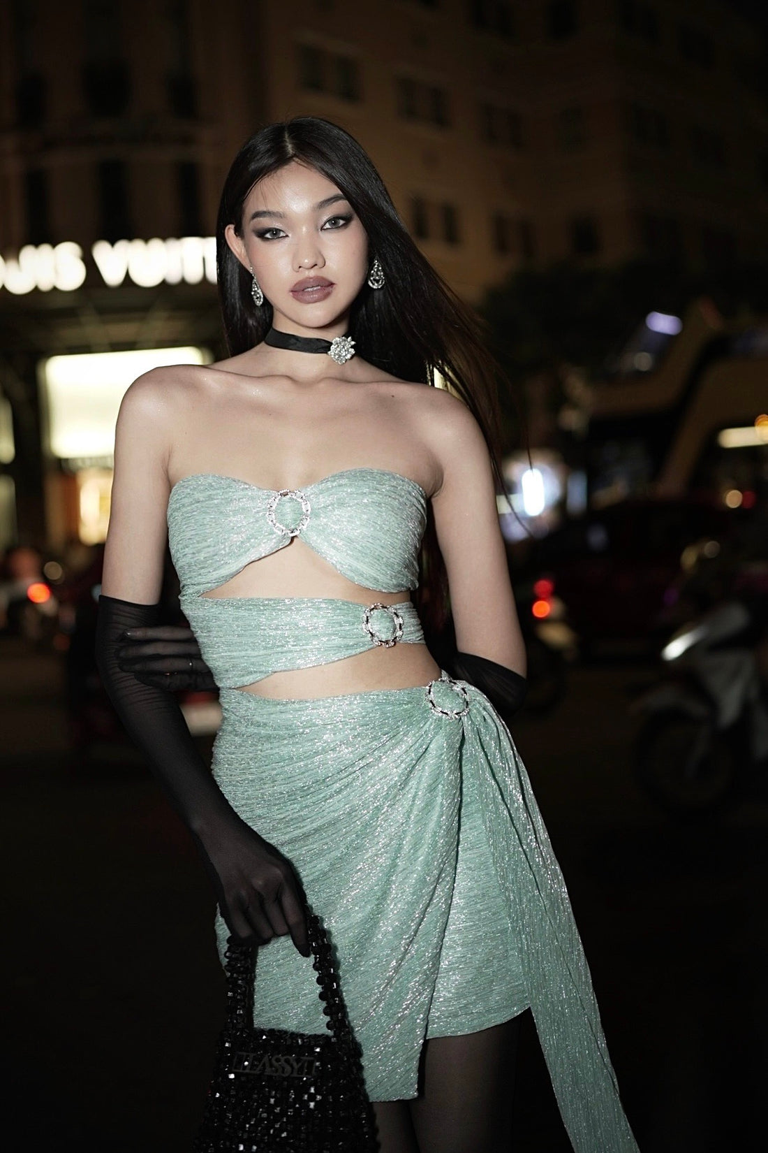 Mesh Ruched Mini Dress