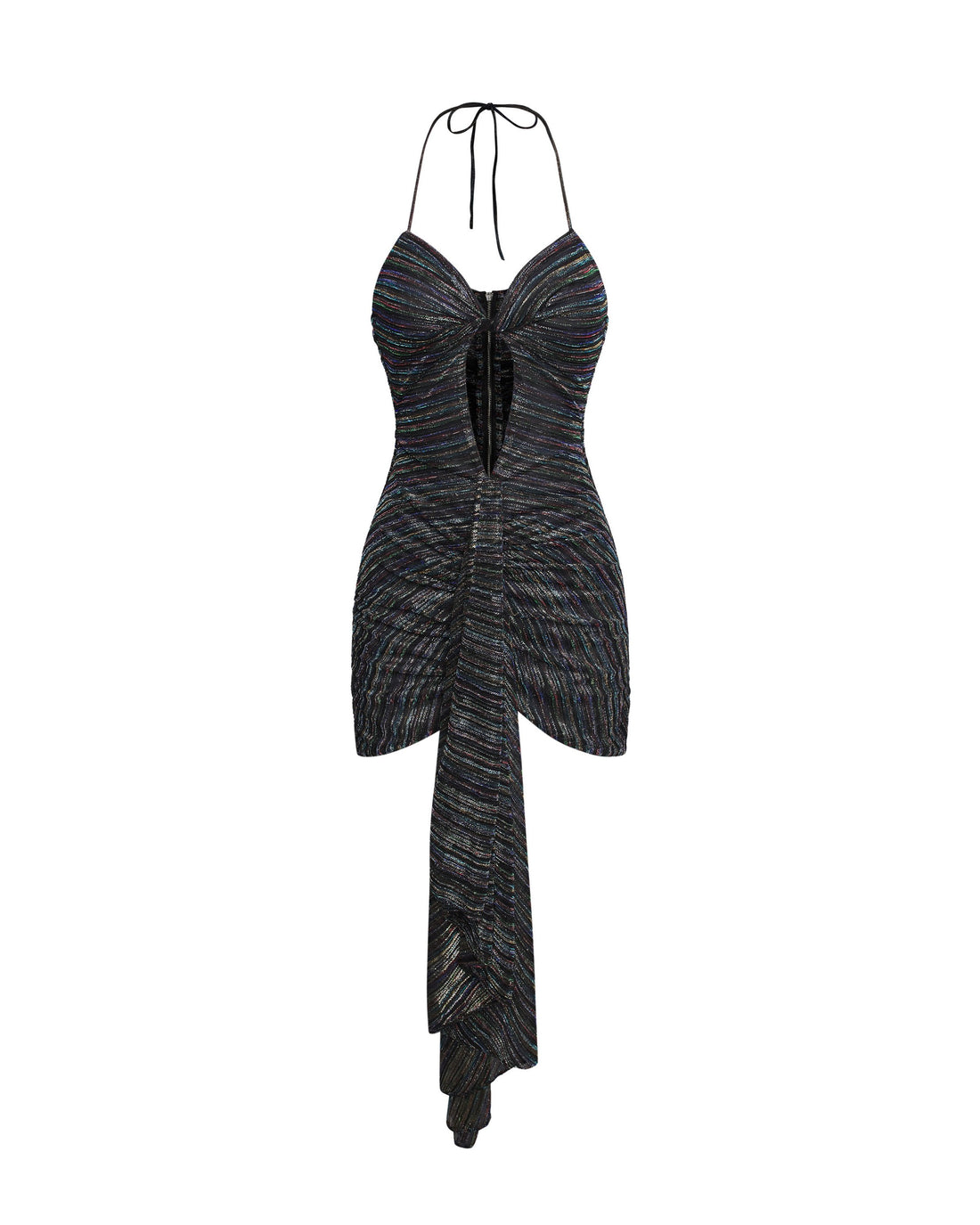 Black Backless Mesh Mini Dress