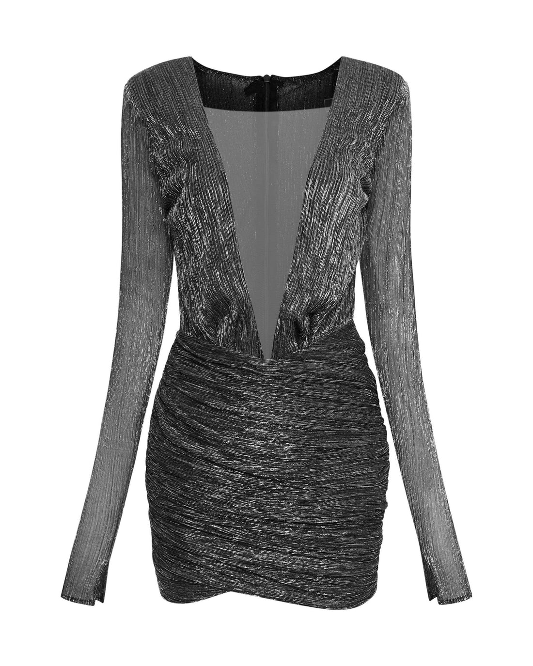 Grey Cut-Out Long Sleeves Dress