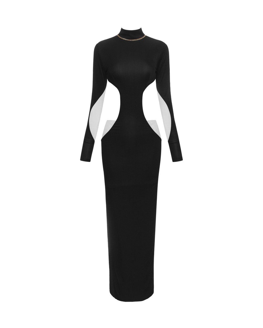 Black Cutout Knitted Maxi Dress