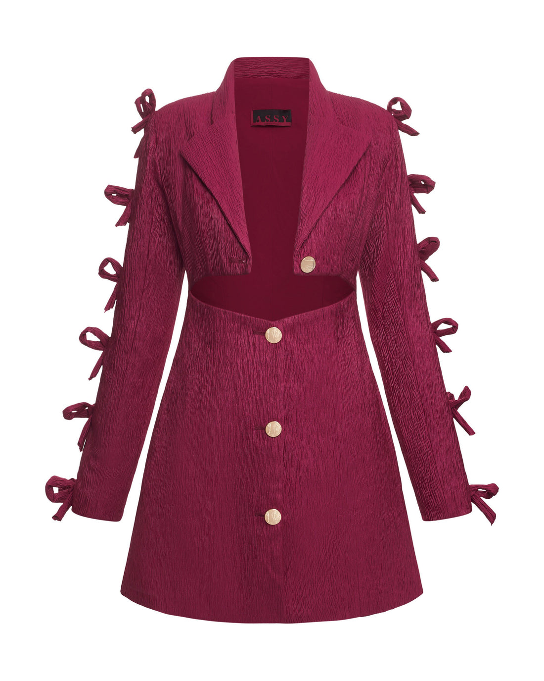 Pink Cutout Wool Mini Dress