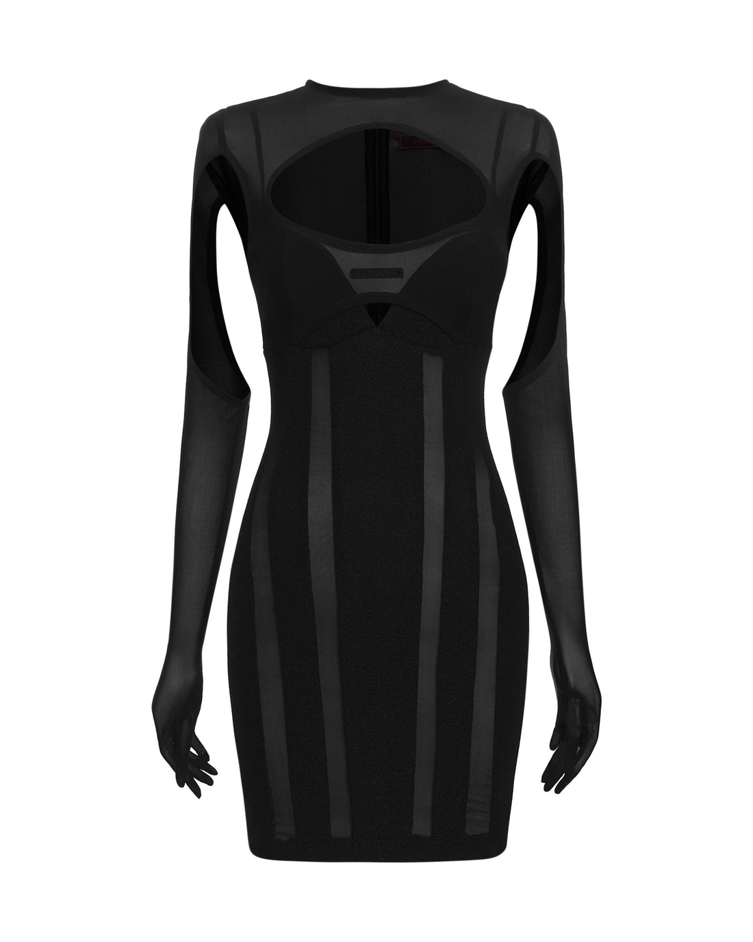 Pink Cutout Mesh Mini Dress