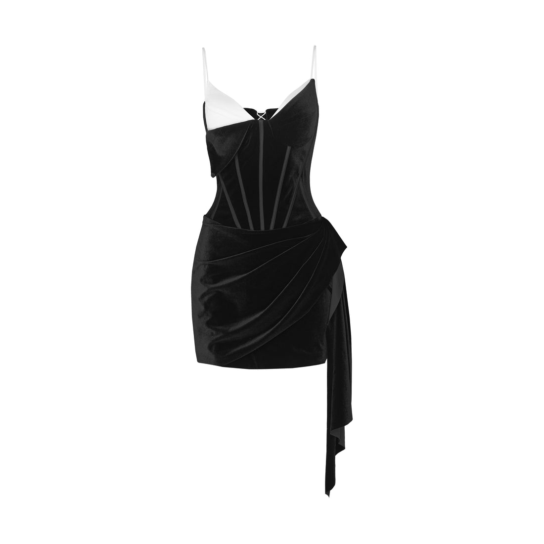 Black Velvet Corset Mini Dress
