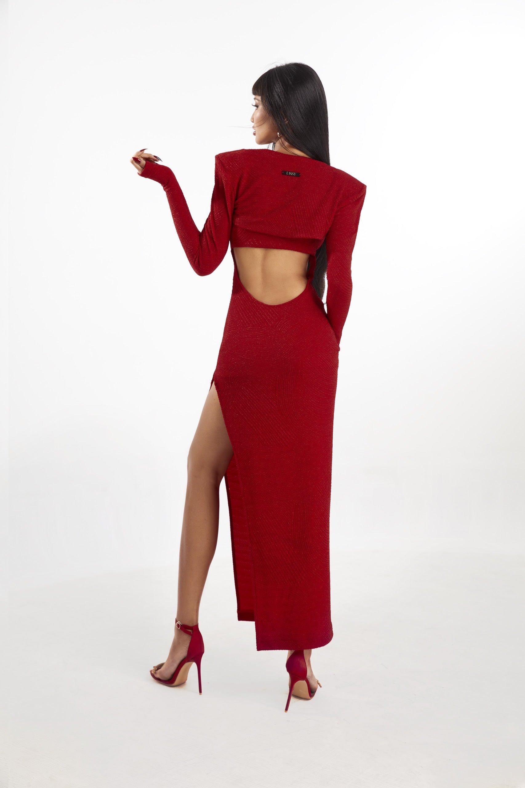 Red jersey cheap maxi dress